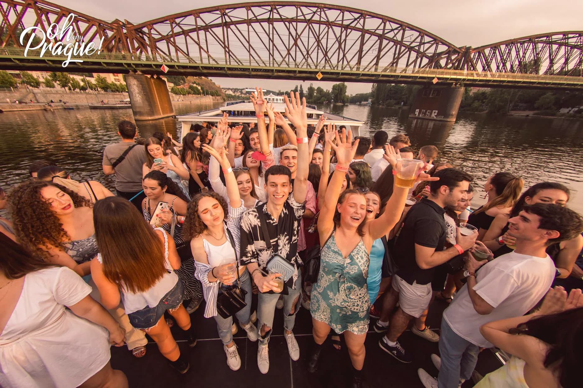 Boat party on Prague's Vltava River